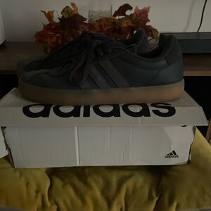 Adidas Men's Dark Gray Sneakers with Gum Sole